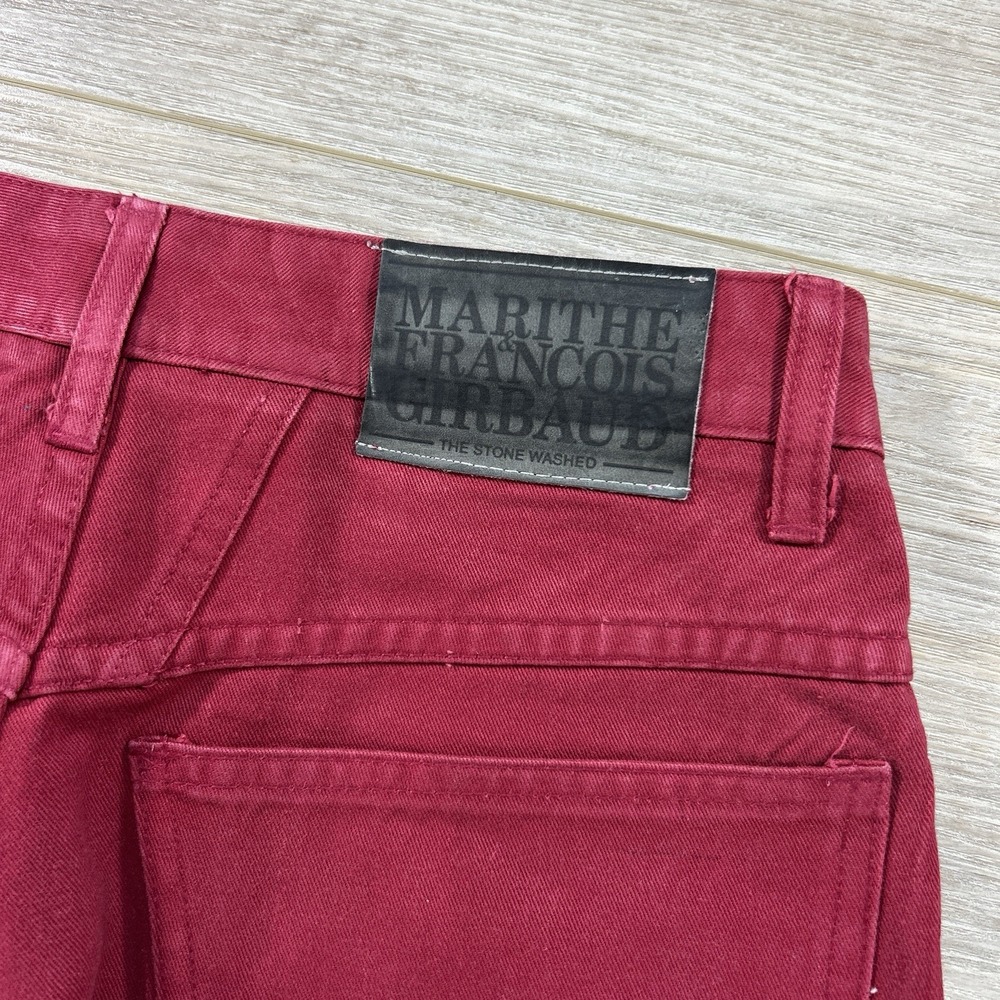 Vintage Marithe Girbaud Francois Size 7/8 Red High-Rise Tapered Jeans 90s - Picture 5 of 14